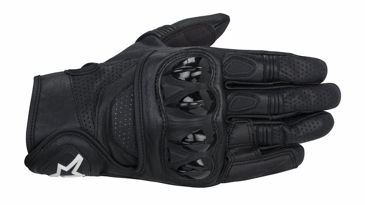 Celer Men&#39;s Leather Street Racing Motorcycle Gloves - Black / Medium