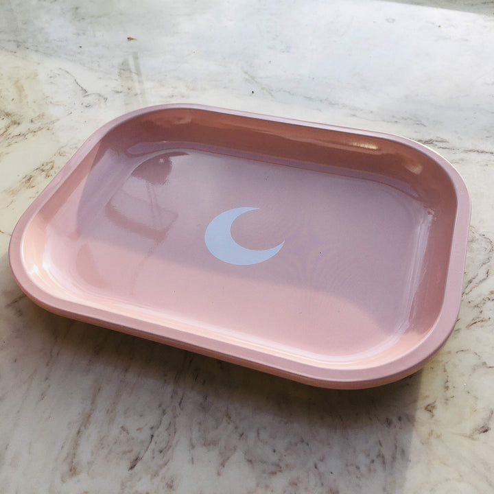 Metal Tray Small Pink Lightweight Tray - Curved Edges a