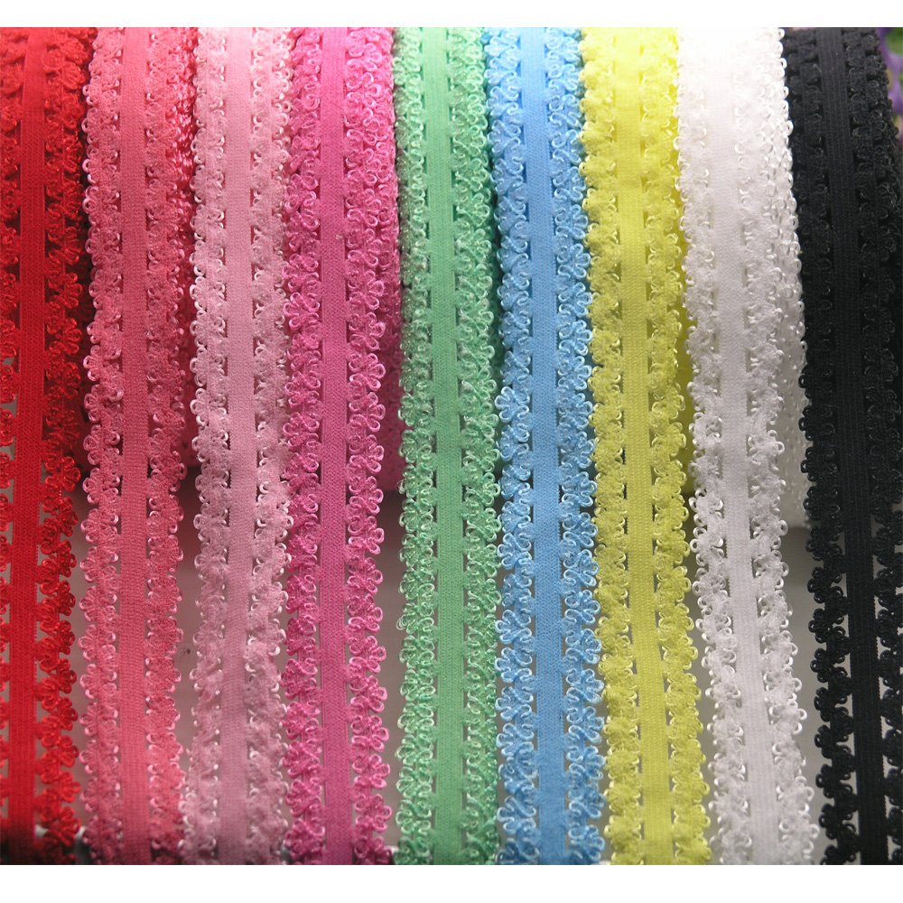 Picot Elastic Ribbon 16 Yards 3/4 inch Colorful Stretch Lace Trim for Panties Soft Baby Elastic Headbands for Sewing Lingerie Elastic for DIY Crafts
