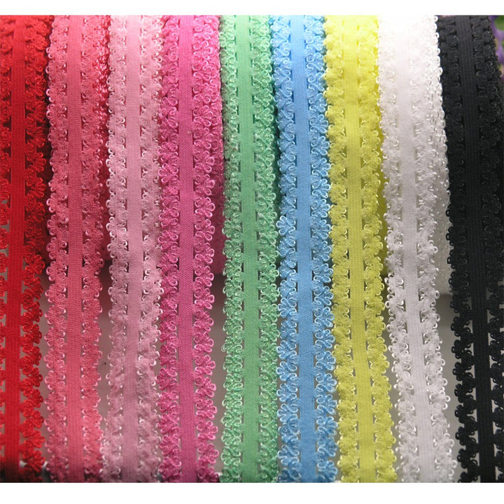 Picot Elastic Ribbon 16 Yards 3/4 inch Colorful Stretch Lace Trim for Panties Soft Baby Elastic Headbands for Sewing Lingerie Elastic for DIY Crafts