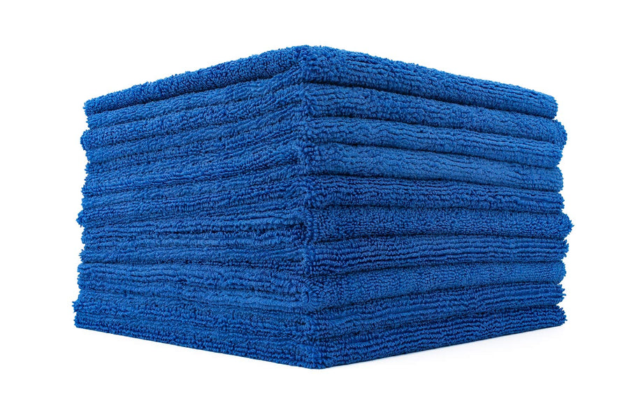 - Edgeless 365 Microfiber Towels (10-Pack) Premium 70/30 Blend, Professional Polishing, Wax Removal, Auto Detailing, 365gsm, 16in x 16n, Royal Blue