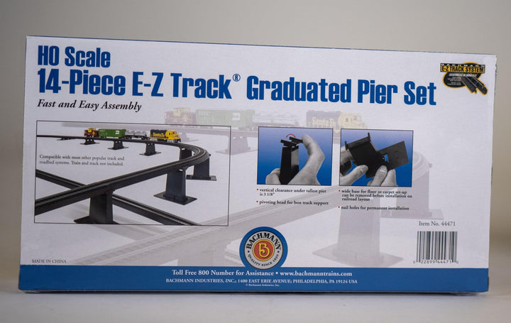 Bachmann Trains 14 PC. E-Z TRACK GRADUATED PIER SET - HO Scale