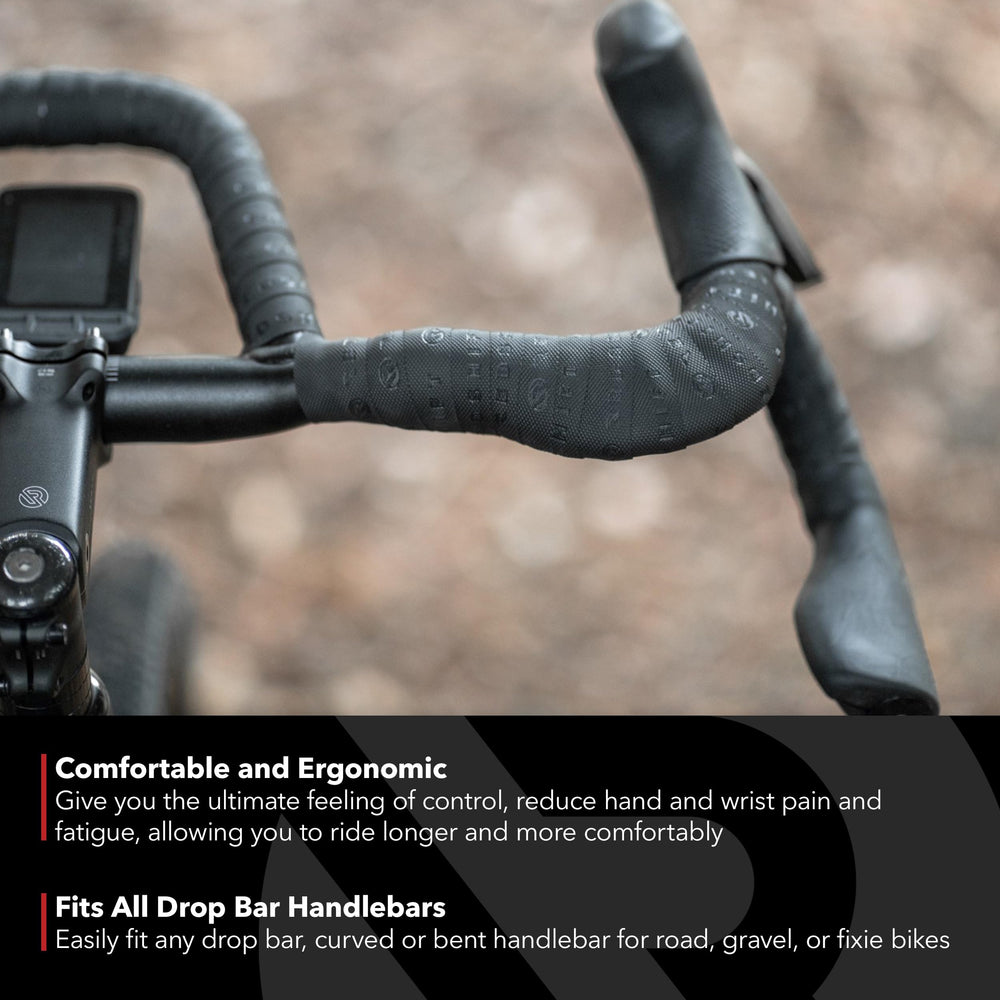 Cruise Control Drop Bar Grips for Road Bike Handlebars, fits All Drop Bar Handlebars for Road, Gravel and Fixie Bicycles, Ergonomic Comfort Cycling Accessory, Top Grips