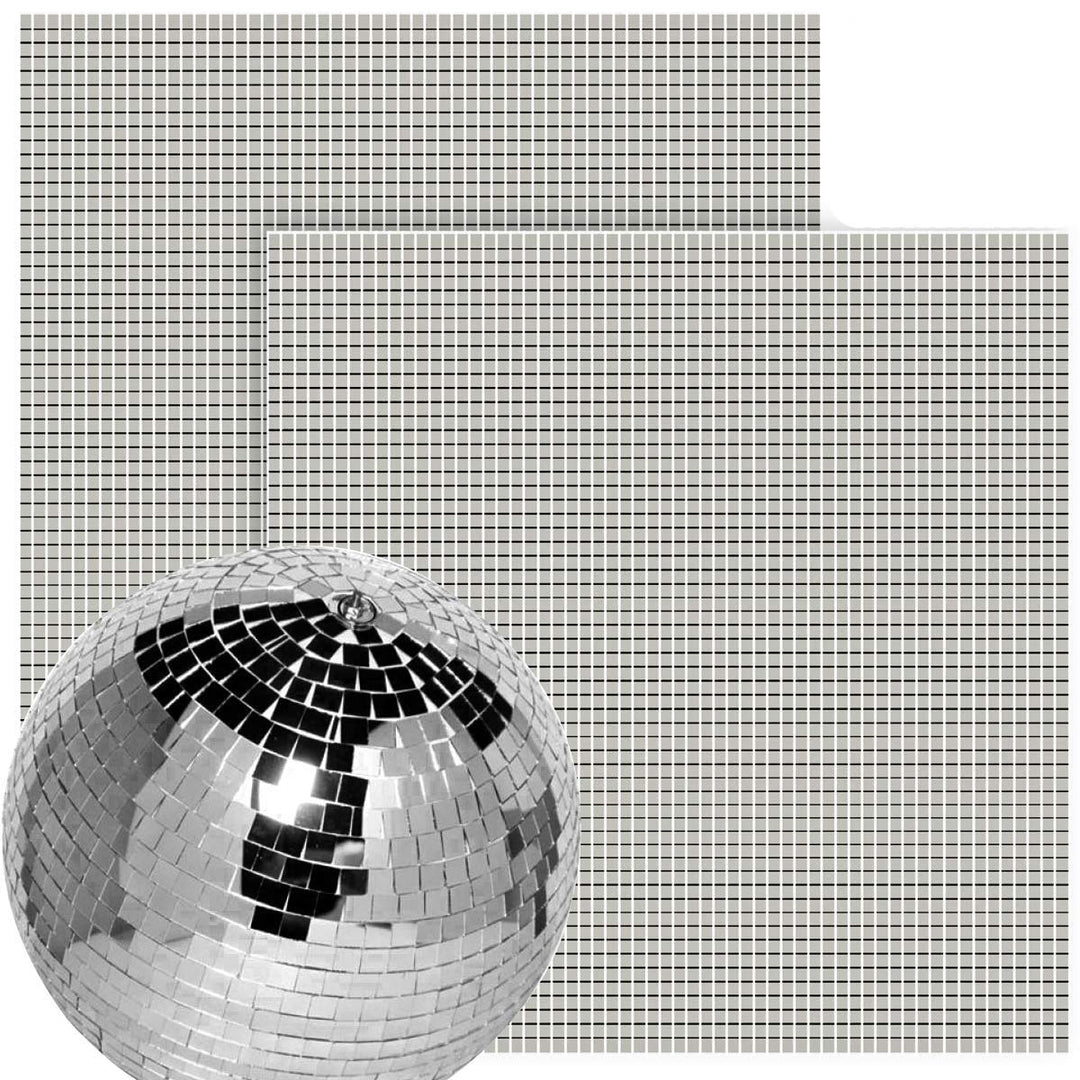3600PCS Self-Adhesive Mini Square Glass Mirrors Mosaic Tiles, Real Glass Craft Mini Square &amp; Round Mirrors Mosaic Tiles for Disco Ball and DIY Craft Decoration,0.5 x 0.5 cm