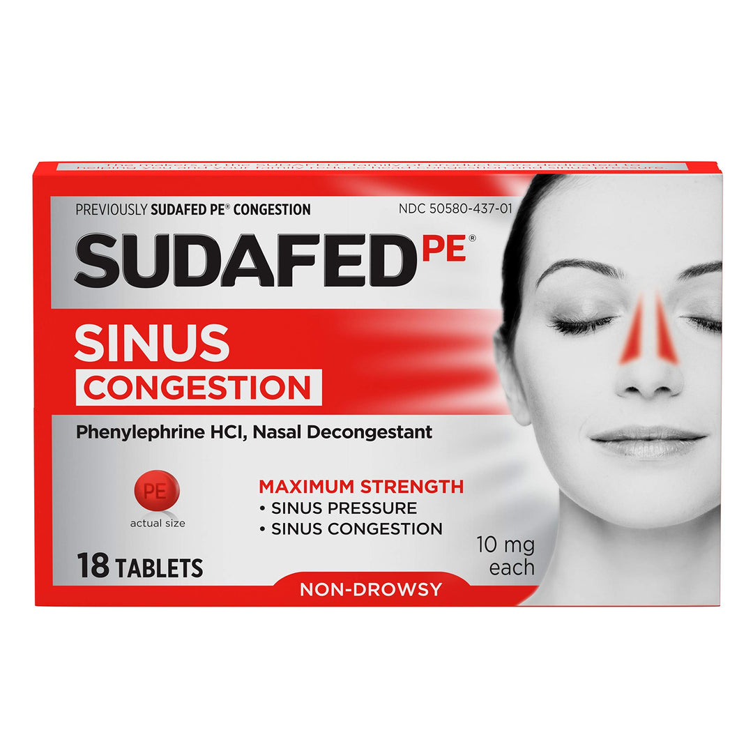 Sudafed PE Sinus Congestion Maximum Strength Non-Drowsy