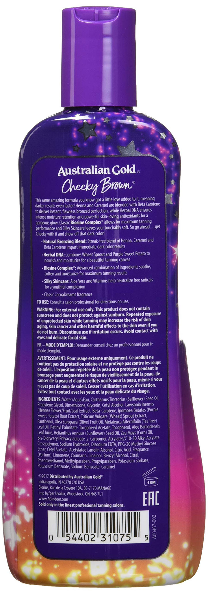Cheeky Brown Tanning Lotion Dark Tanning Accelerator Plus Bronze 8.5 oz