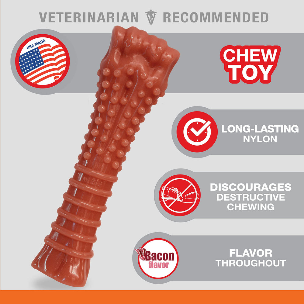 Textured Knuckle Bone Power Chew Toy for Dogs, Durable & Tough Dog Toys for Aggressive Chewers, Bacon Flavor, X-Large - 50+ lbs, 1 Count