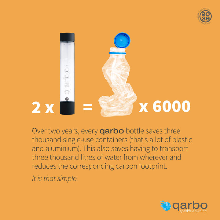 Twenty39 qarbo CLASSIC 1L Water Bottles for Sparkling Water Maker and Fruit Infuser - Set of 2 (Bronze)