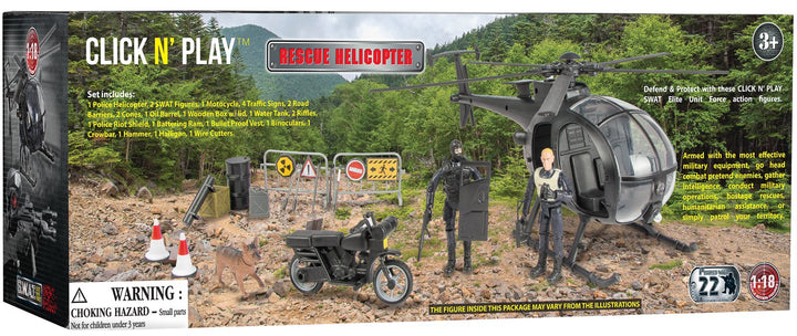 Click N&#39; Play Military SWAT Elite Unit Rescue, 12 Action Figures | Fake Gun, Truck, Clothes, Costume, Gear | Toy Soldiers, Police Force, Officer Guys | Action Figure Soldier Army Men Toys, Kids, Boys