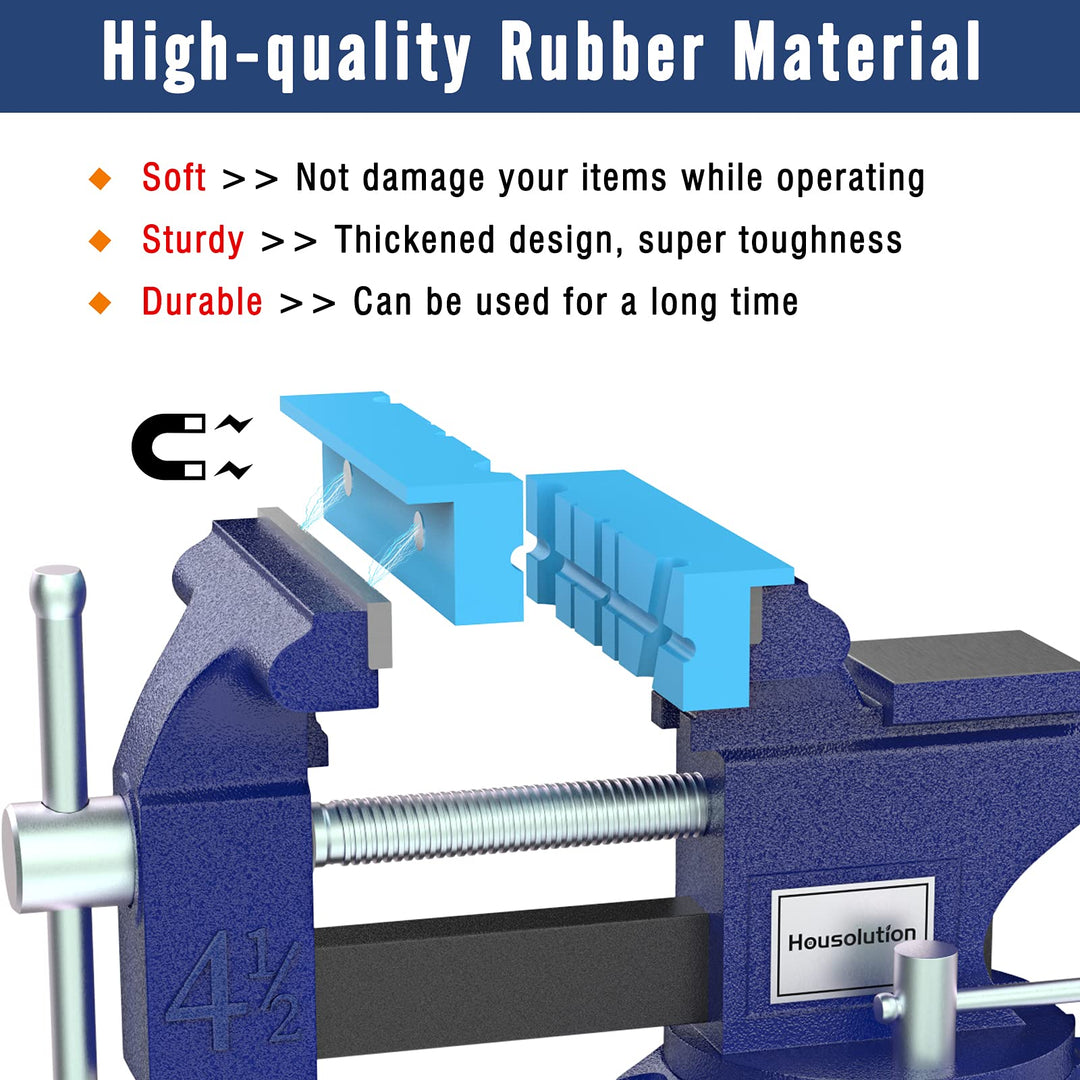 5 Inch Magnetic Vise Jaw Pads Covers, 1 Pair Retention Vice Jaw Pads Universal Jaw Covers with Multiple Angle Grooves Design, Vice Soft Jaws for Woodworking, Jewelry Making, Plumbing