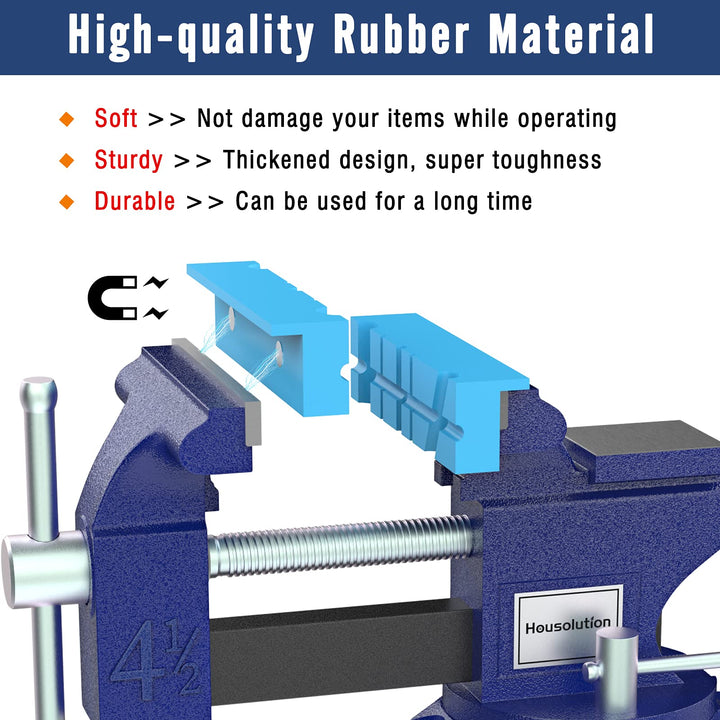 5 Inch Magnetic Vise Jaw Pads Covers, 1 Pair Retention Vice Jaw Pads Universal Jaw Covers with Multiple Angle Grooves Design, Vice Soft Jaws for Woodworking, Jewelry Making, Plumbing