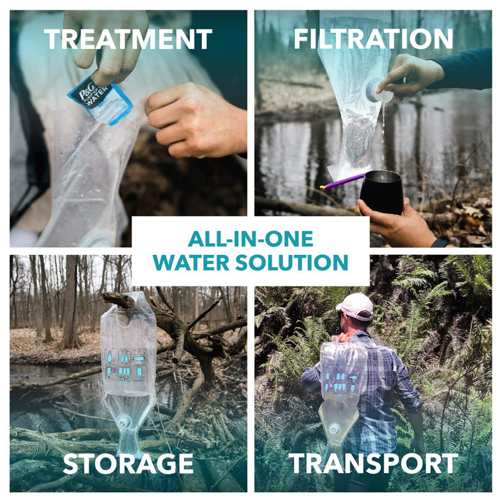 Puribag Gravity Water Filter - Portable Water Filtration System and Backpacking Water Filter for Camping, Hiking and Emergency Water Treatment - Hangs Anywhere