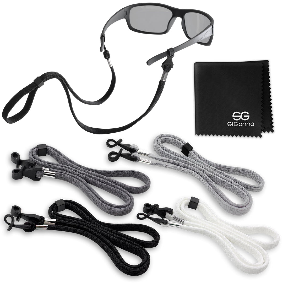 Eyeglass Holder Straps - 4 Premium Eyeglasses Cord for Men - Eye Glass Accessory Chain for Women - Sunglass Lanyard Around Neck - 4 Cords