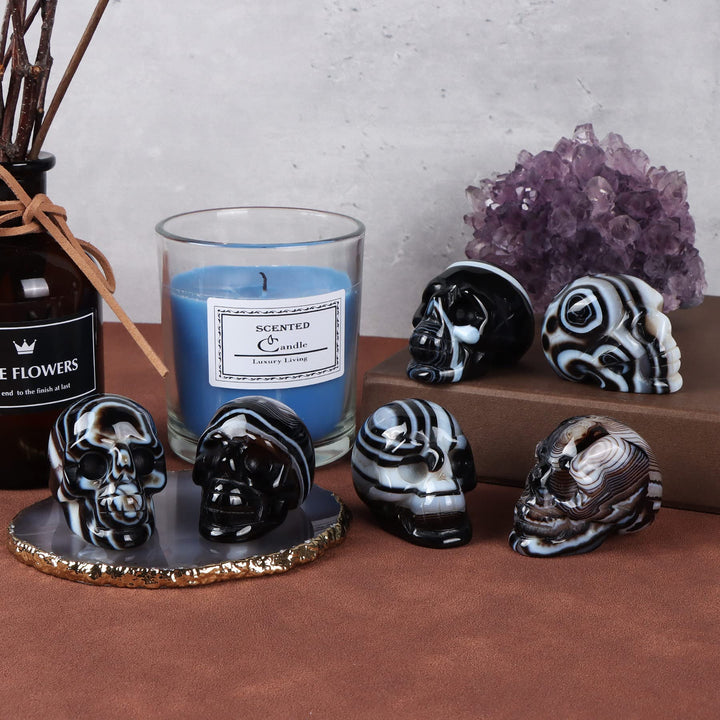 Artistone Crystal Skull Statue 2.0 inch Natural Hand Ca