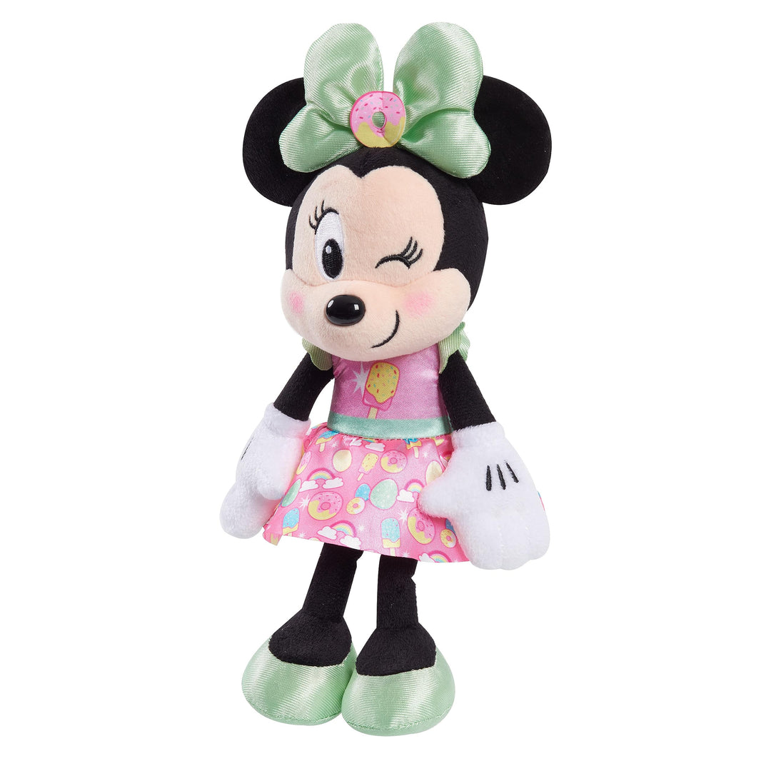 Disney Junior Minnie Mouse 8-Inch Small Sweets Minnie Mouse Beanbag Plush, Minnie Mouse In Pink Sweet Treats Dress, Stuffed Animal