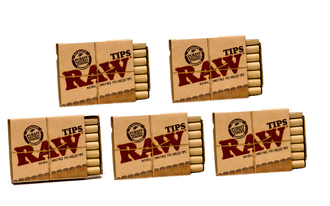 Raw Rolling Papers Cigarette Filter Pre-Rolled Tips (5 