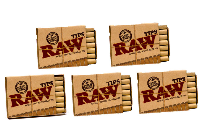 Raw Rolling Papers Cigarette Filter Pre-Rolled Tips (5 