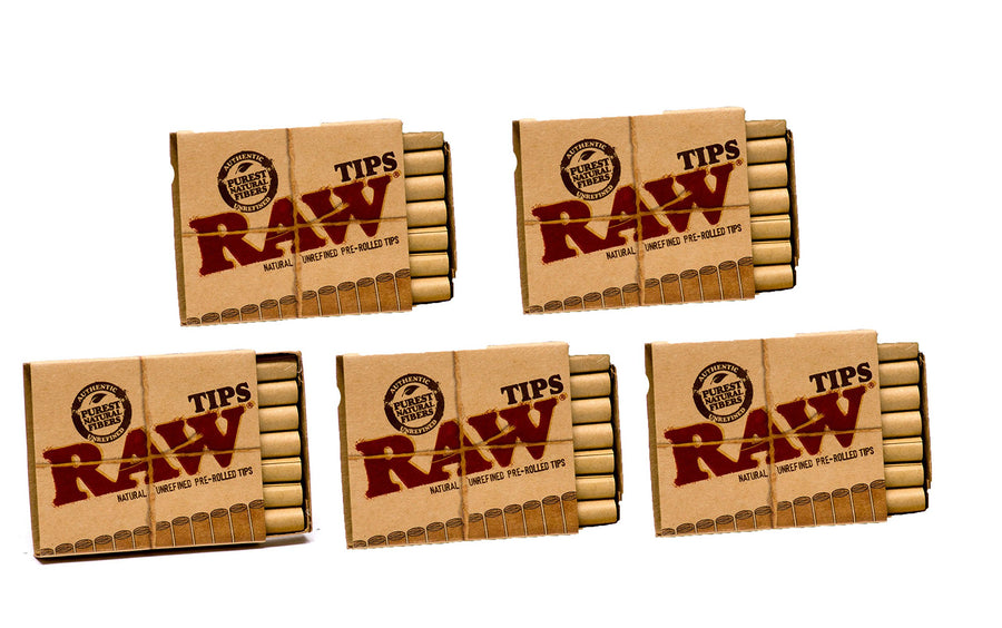 Raw Rolling Papers Cigarette Filter Pre-Rolled Tips (5 