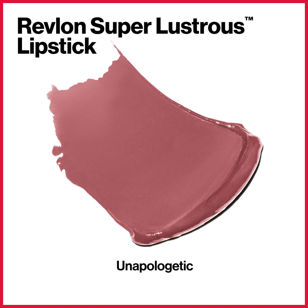 Revlon Super Lustrous Lipstick, High Impact Lipcolor with Moisturizing Creamy Formula, Infused with Vitamin E and Avocado Oil in Plum / Berry, Unapologetic (765)