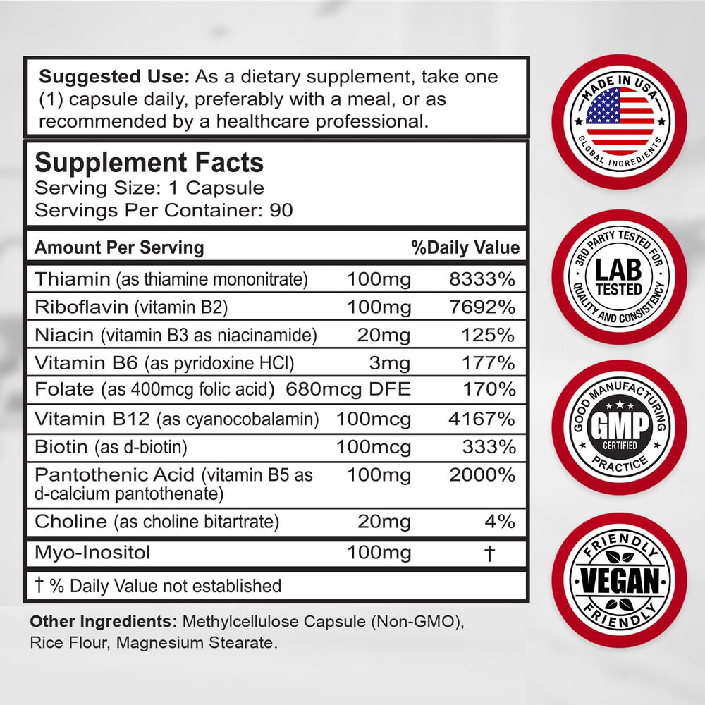 Divine Bounty Super B Complex Vitamins - All B Vitamins