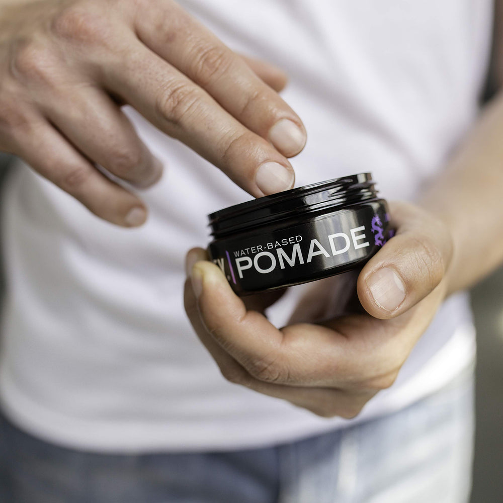 Lunatic Fringe Water-Based Pomade for Men, Strong Hold, High Shine, Water Soluble and Vegan Hair Product Ideal for Medium to Long Thick Mane, 3 oz