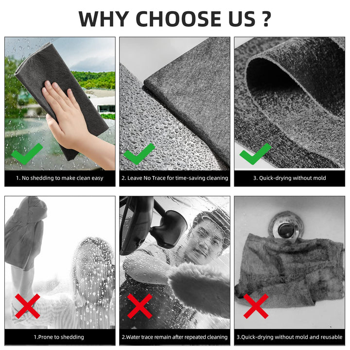 Thickened Magic Cleaning Cloth, Magic Rags for Cleaning Windows &amp; Glass, Reusable Large Magic Streak Free Miracle Cleaning Cloths Rag for Windows Glass, Kitchens, Cars (7.87x11.8 in)