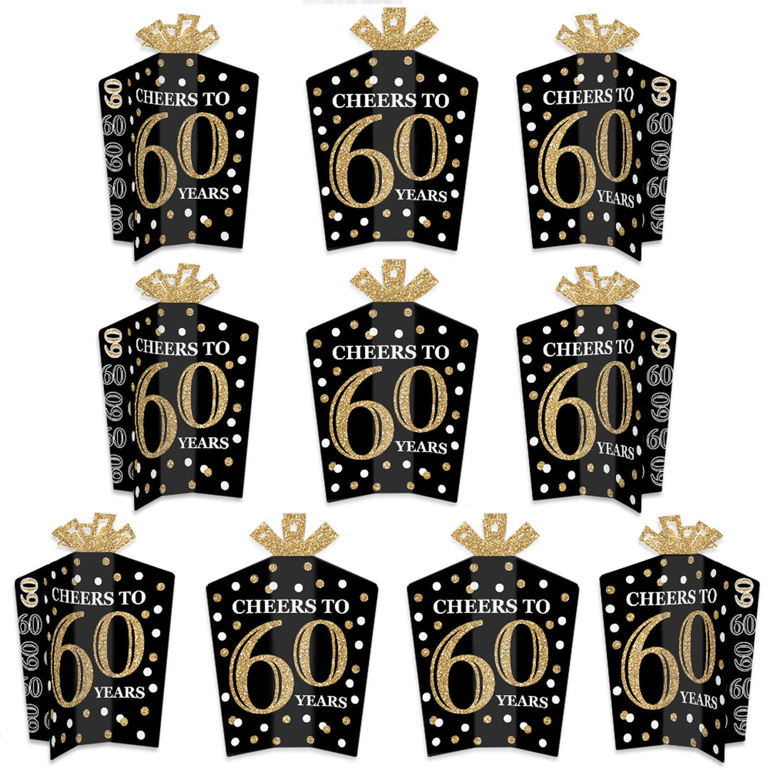 Big Dot of Happiness Adult 60th Birthday - Gold - Table