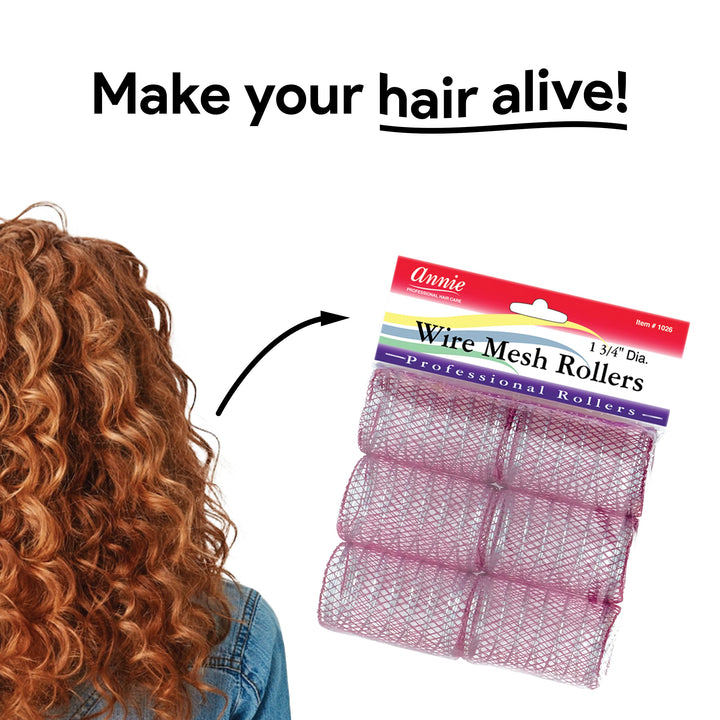 1-3/4 Jumbo Wire Mesh Hair Rollers - 6 Pcs.