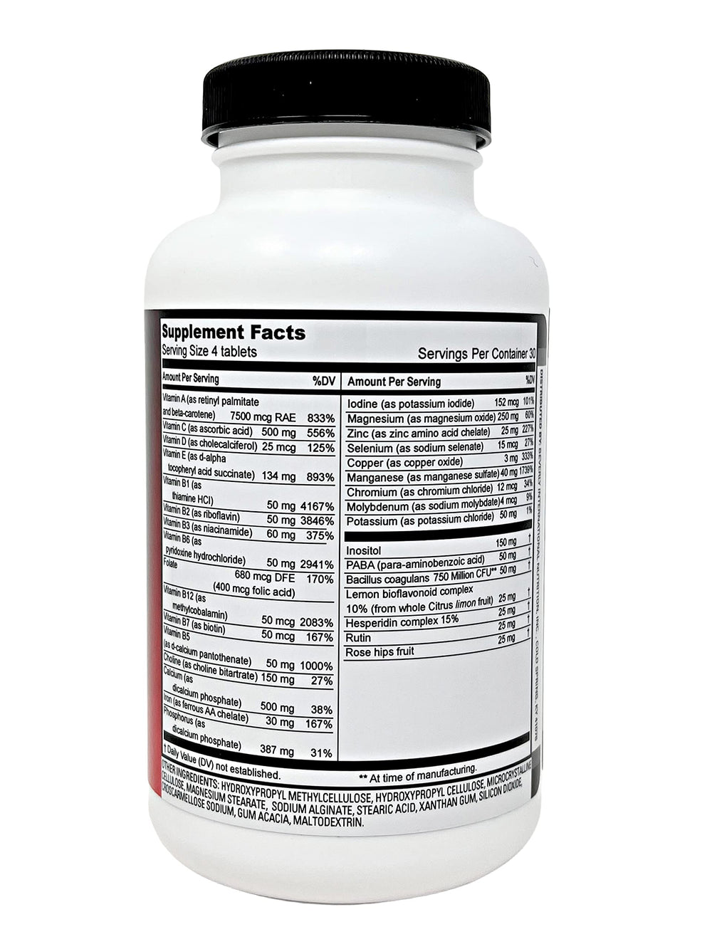 Fit Tabs Daily Multi-Vitamin/Mineral with Iron Peptonate,120 Tablets. (30 Servings) Notice The Difference. Don’t Miss Out on The Healthy Benefits. Your Mind & Body is Priority.
