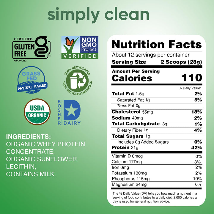 tera&#39;s Simply Organic whey Protein Powder, Plai