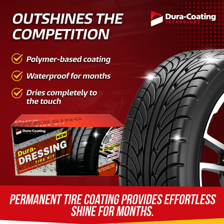 , Dressing Total Tire Kit - Single Size Car Kit - Tire Dressing, Cleaning and Restoration Kit for Cars - High Gloss Coating to Renew and Protect Your Tires - Made in USA