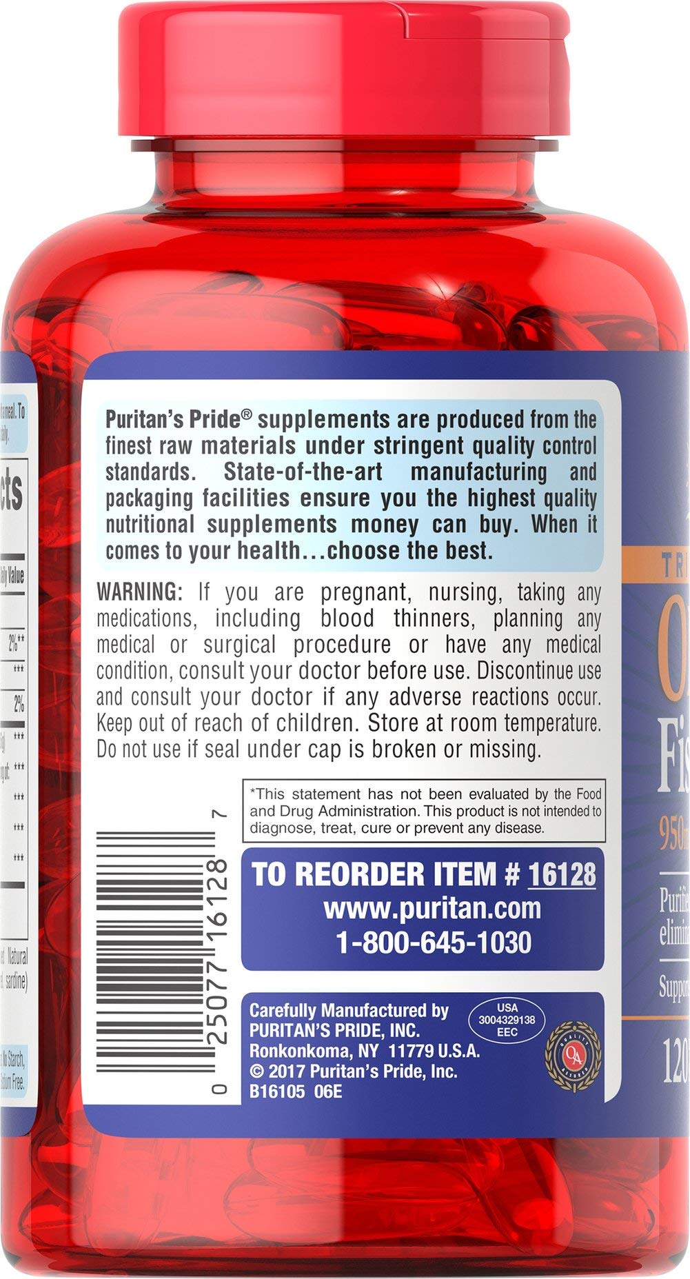 Puritan&#39;s Pride Triple Strength Omega-3 Fish Oi