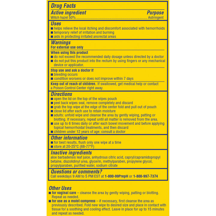 Preparation H Hemorrhoid Flushable Wipes with Witch Haz