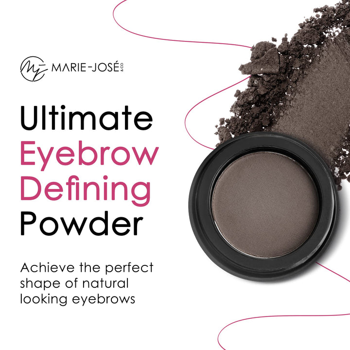 Eyebrow Powder Dark Brown By Marie Jos | Professional Make Up For Perfectly Defined Brows | Box Lasts 6 Months | 100% Satisfaction Guarantee!