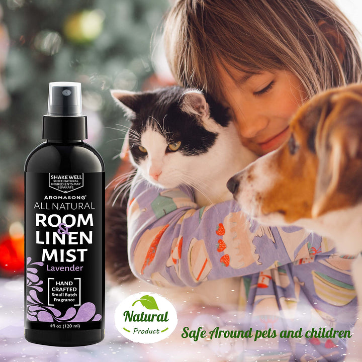 All Natural Lavender Spray for sleep - Room &amp; Linen Spray for Pillows and Sheets - Lavender Bed Spray Home Air Freshener &amp; Deodorizer - Calming Essential Oil Spray for Sleeping…