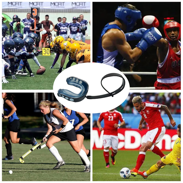 2pcs Sports Mouth Guard with Case for Adult and Youth, Gum Shield, Mouldable Mouthguard for Boxing, MMA, Rugby, Martial Arts, Judo, Lacrosse, Hockey and All Contact Sports (Adult, Blue-2pcs)