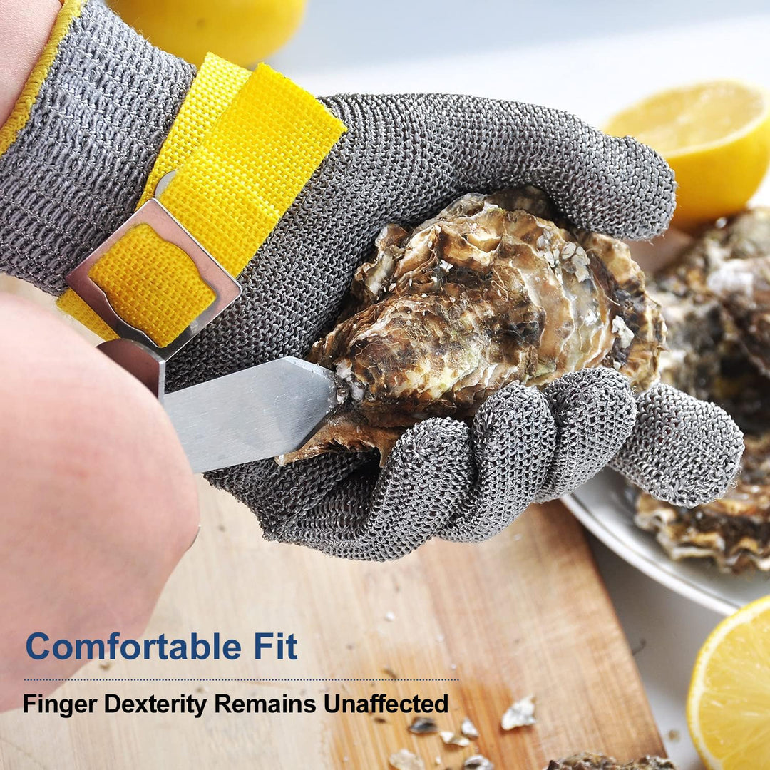 Level 9 Cut Resistant Glove Food Grade, Stainless Steel Mesh Metal Glove Knife Cutting Glove for Butcher Meat Cutting Oyster Shucking Kitchen Mandoline Chef Slicing Fish Fillet (X-Large)