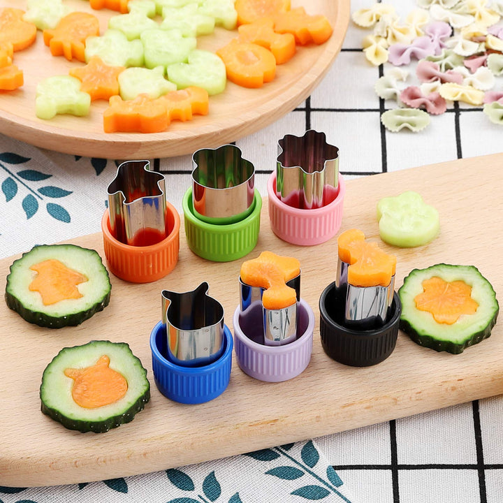 Vegetable Cutter Shapes Set,18pcs Diffent Colours and shapes Mini Sizes Cookie Cutters Set Fruit Cookie Pastry Stamps Mold,Baking Tools &amp; Accessories