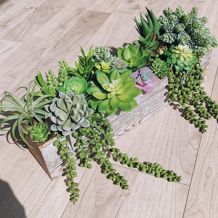 22 Pcs Bulk Artificial Succulents Plants Unpotted Small Aloe Hanging String of Pearls Cactus Green Fake Succulents for Succulent Garden Arrangement Centerpiece Wall Indoor Outdoor Home Decor