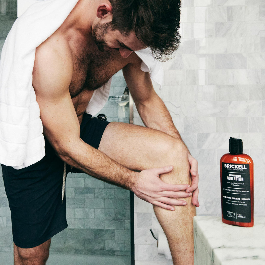 Brickell Men&#39;s Deep Moisture Body Lotion for Men, Natural and Organic Protects and Hydrates Dry Skin, 8 Ounce, Scented