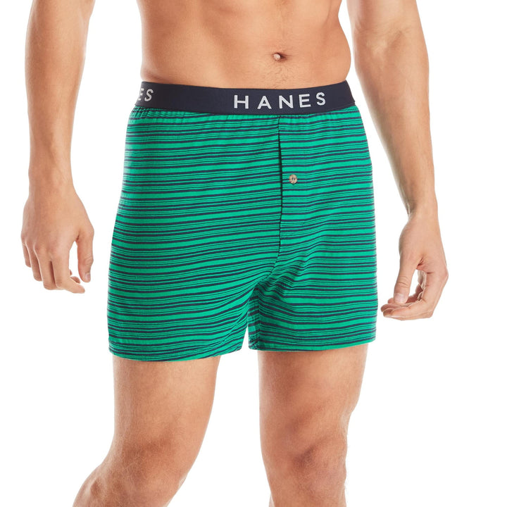Men&#39;s Ultimate Dyed Exposed Knit Boxer with Exposed Comfort Flex Waistband, Assorted - 5 Pack, Medium