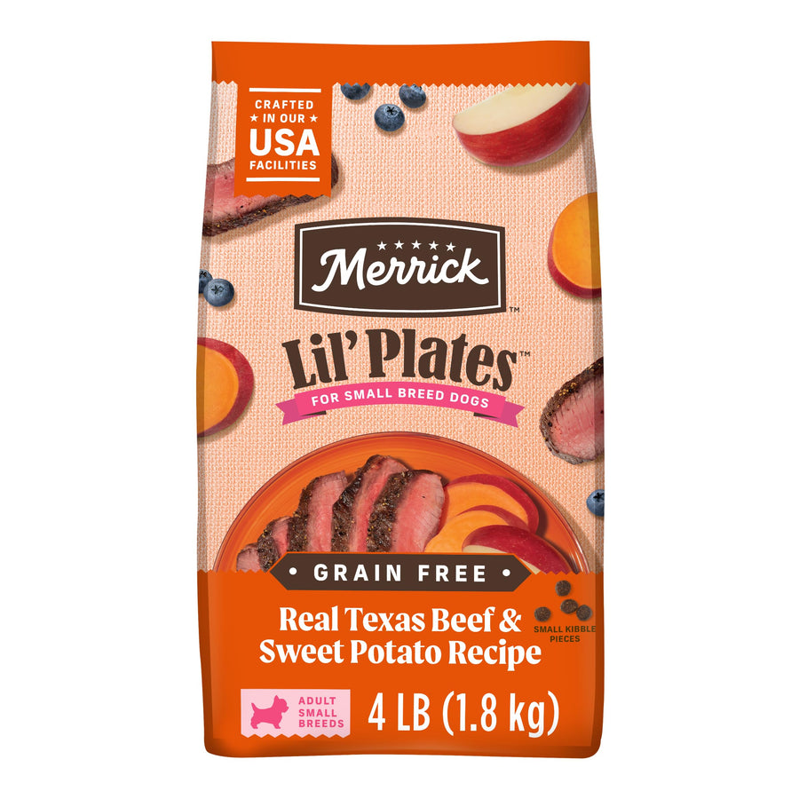 Lil’ Plates Premium Grain Free Dry Dog Food For Small Dogs, Real Texas Beef And Sweet Potato Kibble - 4.0 lb. Bag