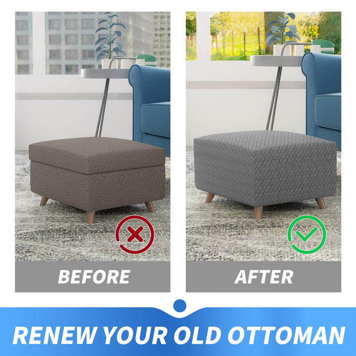 MAXIJIN Newest Jacquard Ottoman Slipcovers Folding Stor