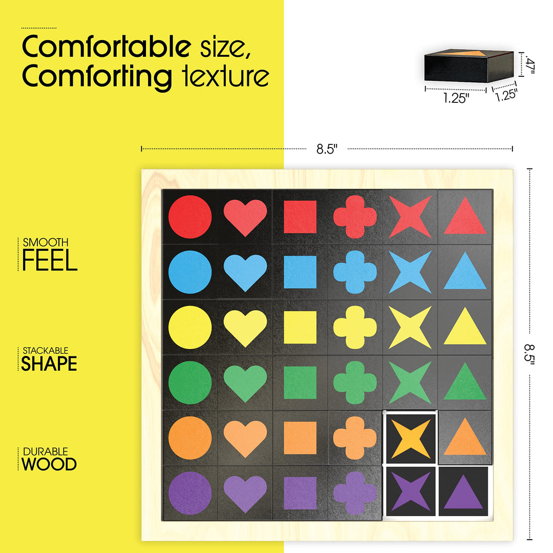 Match The Shapes Wooden Game for Older Adults with Dementia - Matching Pairs Board Game - Cognitive Games for Elderly - Engaging Alzheimers and Dementia Activities for Seniors