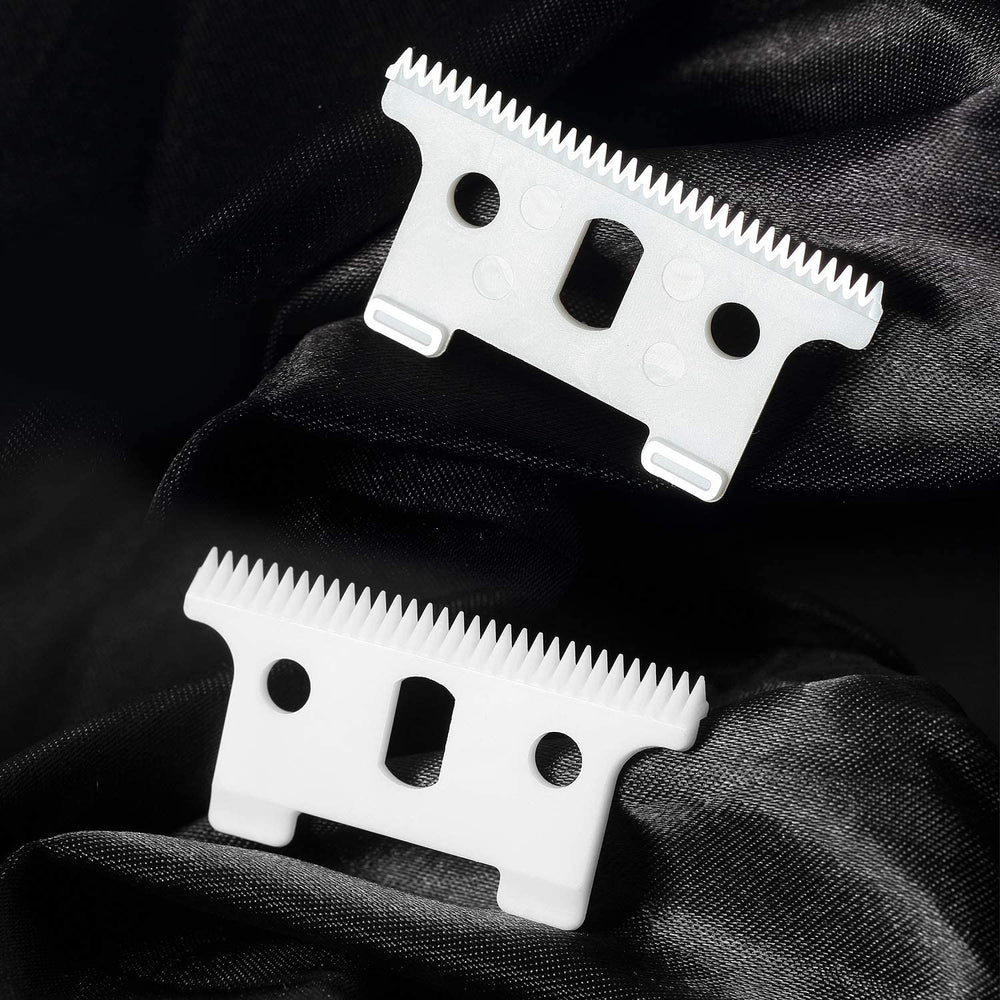 2pcs Replacement Ceramic Blade for andis Gtx GTO T-Outliner Trimmer Ceramic movable blade 32 teeth Replacement T Blade (WHITE)