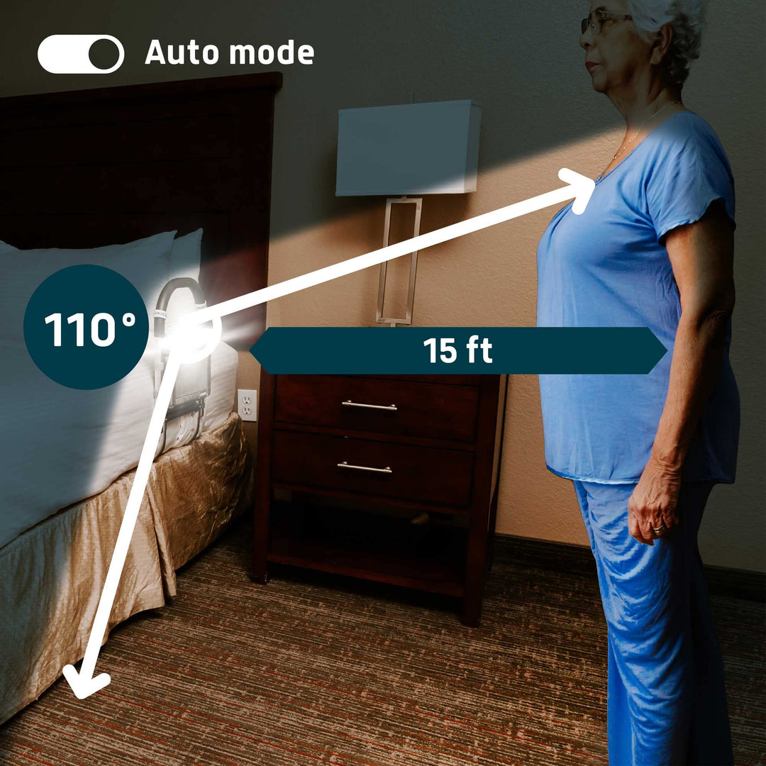 Bed Rails for Elderly Adults Safety - with Motion Light &amp; Storage Pocket - Railings for Seniors &amp; Surgery Patients - The Bed Cane Fits Any Bed &amp; Makes Getting in &amp; Out of Bed Much Easier