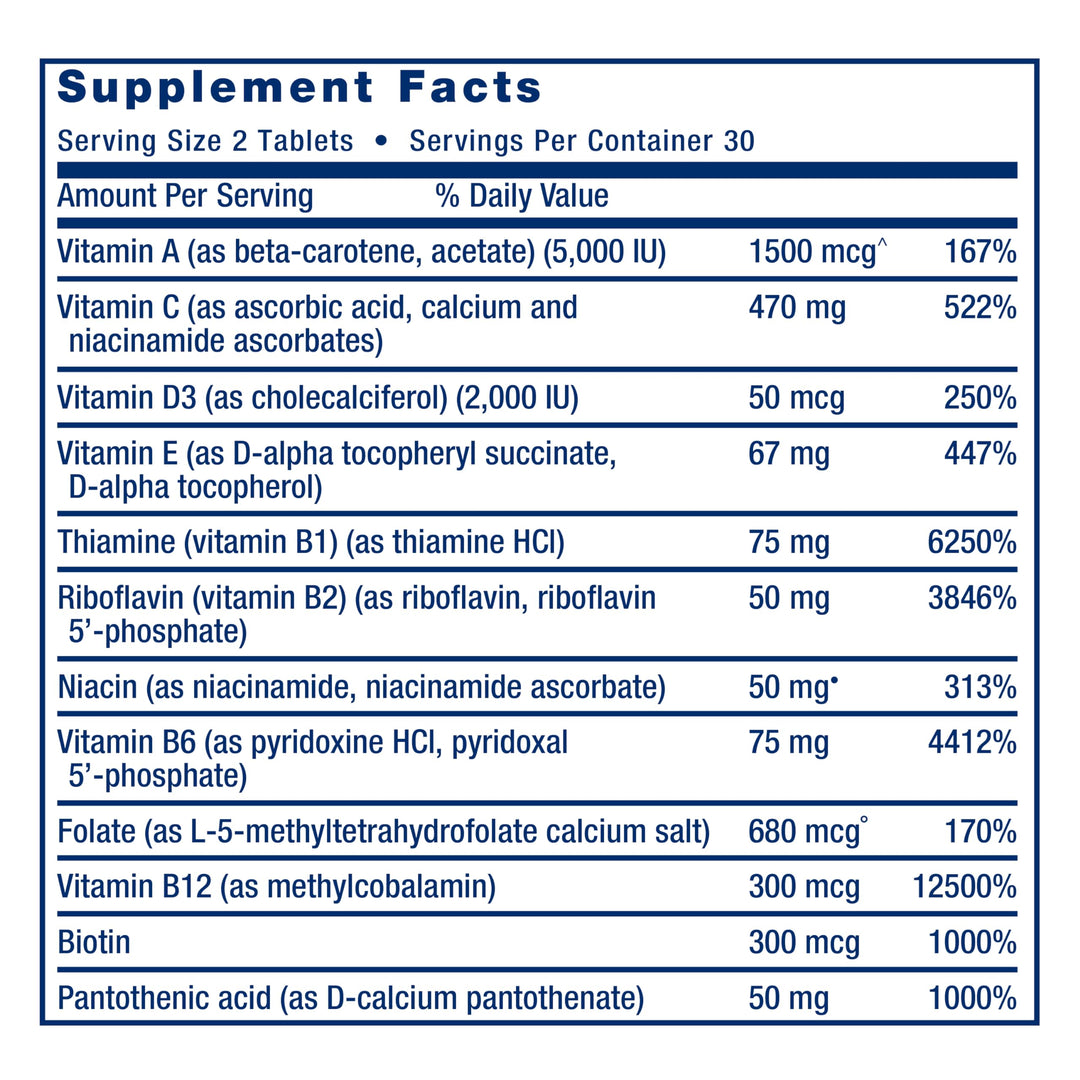 Two-Per-Day Multivitamin – Daily Dose of Vitamins &amp; Minerals for Men and Women - Complete Essential Vitamin Supplement for Energy, Health – Gluten-Free – Non-GMO – 60 Tablets