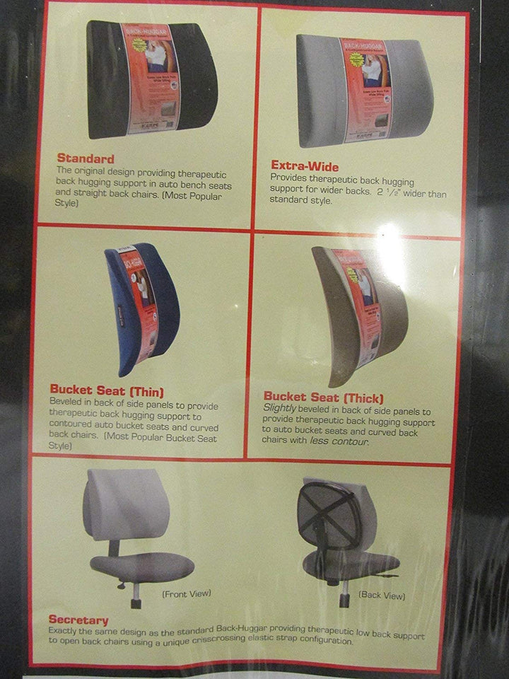 Back-Huggar - Traditonal/Regular Style - The Original Lumbar Cushion - Black