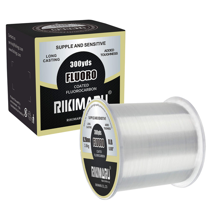 RIKIMARU Fluoro Fishing Line, 100% Fluorocarbon Coated 