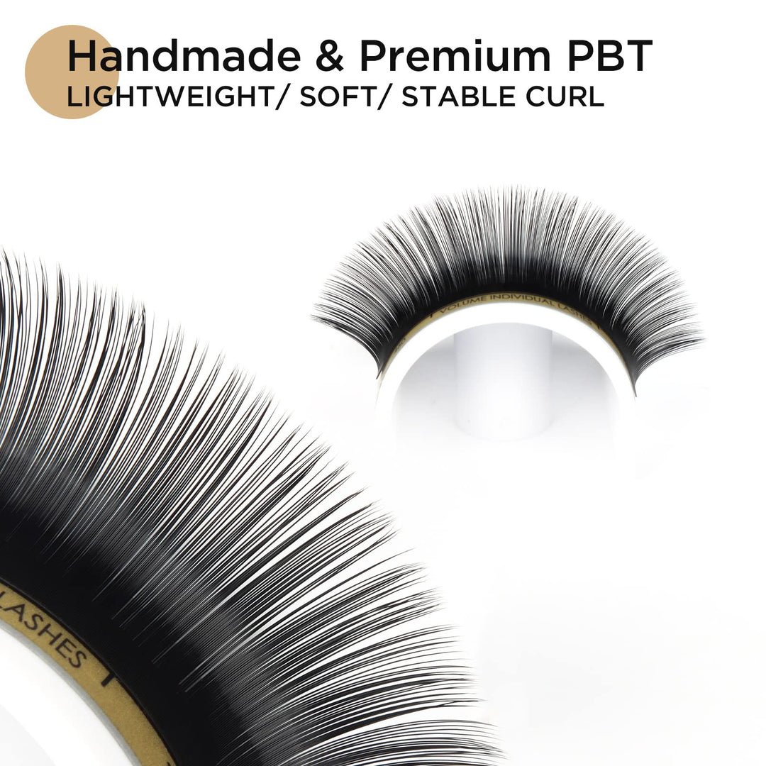 LASHVIEW Silk Individual Lash Extensions C Curl 13mm Soft Application for Professional Salon Use 0.07 Thickness Volume Faux Mink Eyelash Extensions Pure Korean Silk lashes